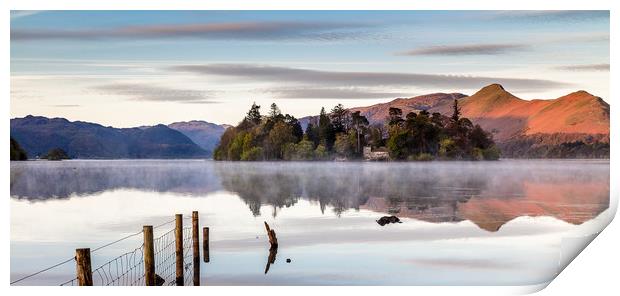 Derwent Water at dawn Print by John Hall