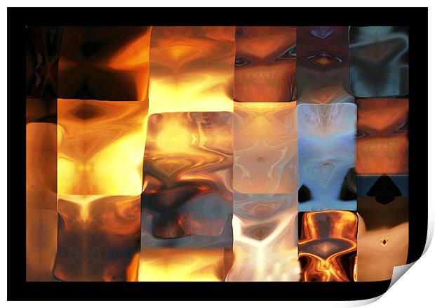 Copper patchwork  2144_53339 Print by julie williams