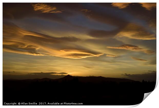 Bennachie Sunset Print by Allan Smillie