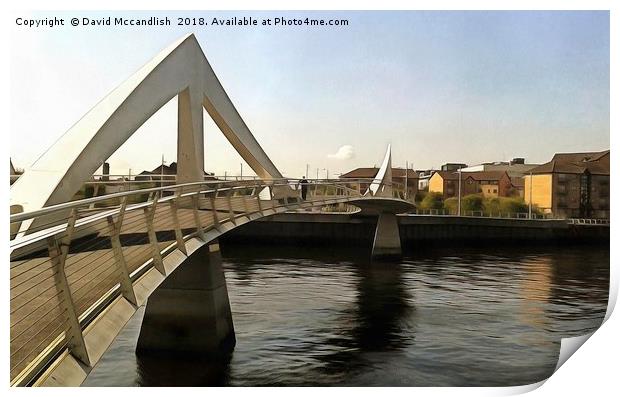 Tradeston Bridge Glasgow Print by David Mccandlish