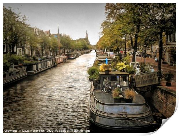 Canal Life Amsterdam Print by David Mccandlish