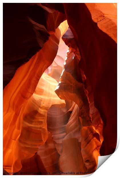 A Canyon Sculptured By Water - The Antelope Canyon Print by Christiane Schulze
