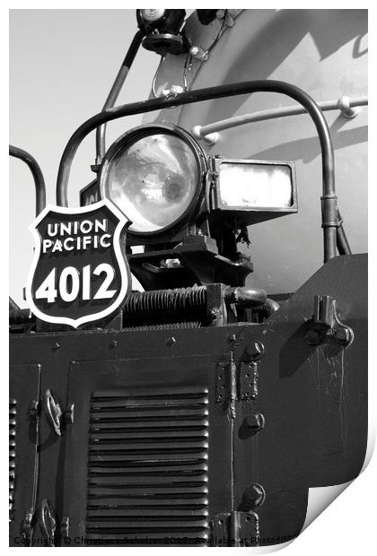 Union Pacific Big Boy Detail B&W Print by Christiane Schulze