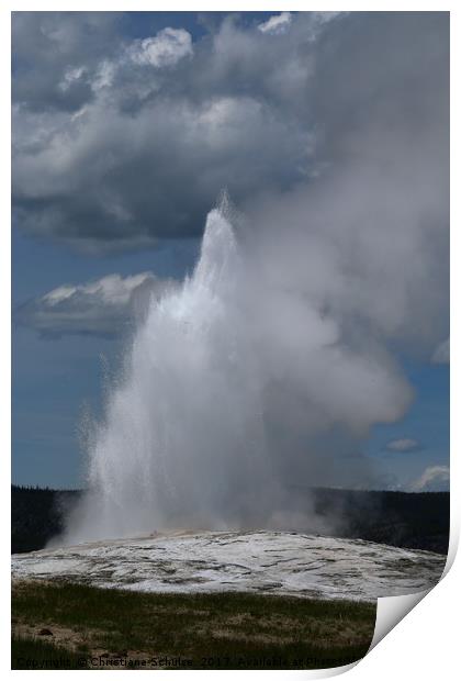 Eruption Of Old Faithful Print by Christiane Schulze