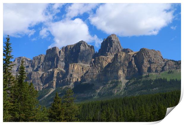 Castle Mountain - Bow Valley Parkway Print by Christiane Schulze