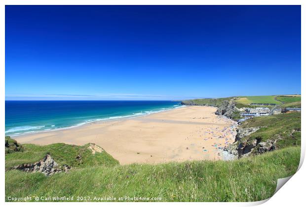 Watergate Bay in Cornwall, England. Print by Carl Whitfield