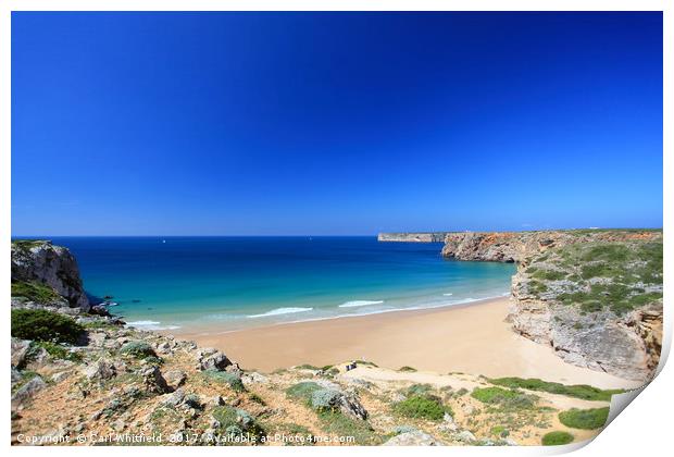Praia do Beliche near Sagres on the Algarve, Portu Print by Carl Whitfield