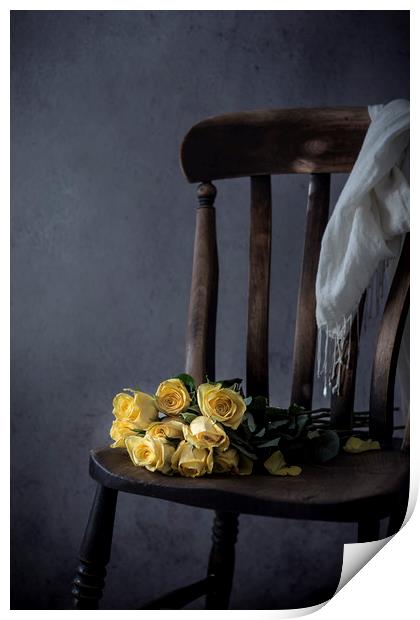 Yellow roses Print by Denitsa Karan