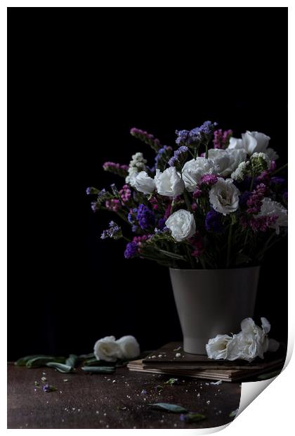Flowers in a vase Print by Denitsa Karan