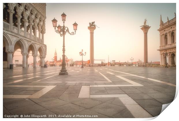 San Marco Sunrise Print by John Illingworth