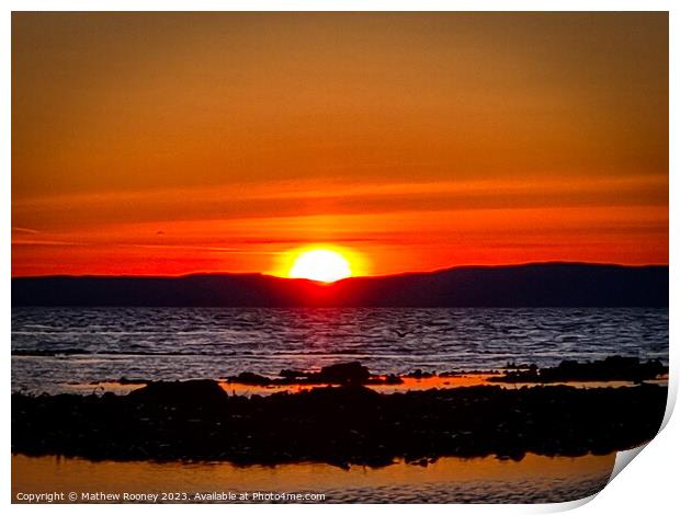 Serene Scottish Beach Sunset Print by Mathew Rooney