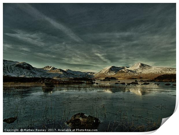 Frozen Beauty of Rannoch Mor  Print by Mathew Rooney