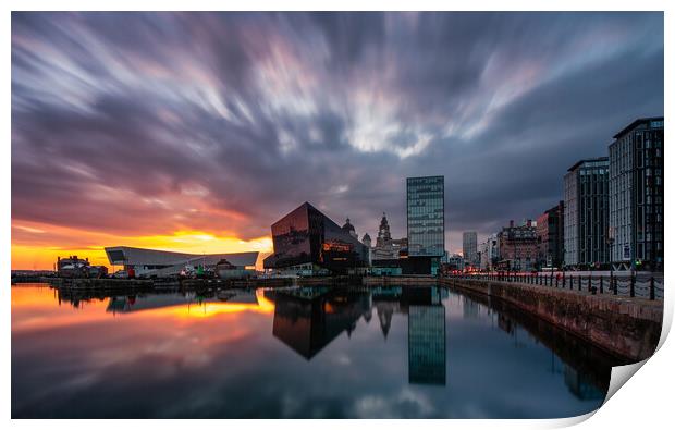 Liverpool's Canning Dock Sunset Print by Andrew George