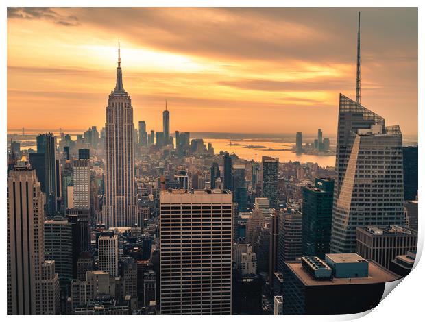The Empire State Building at Sunset Print by Andrew George