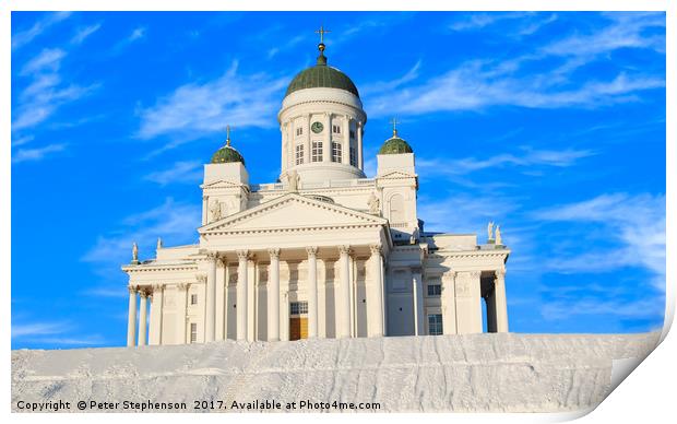The Helsinki Evangelical Lutheran Cathedral Print by Peter Stephenson