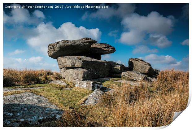 Dartmoor  Tor, Princetown Dartmoor Print by Peter Stephenson