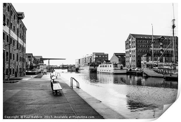 View along the Canal Print by Paul Baldwin