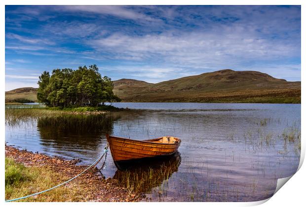 Rowing Boat on Loch Awe Print by John Frid