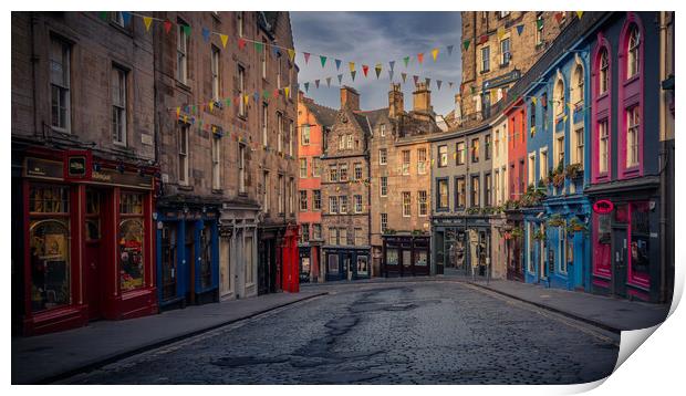 Edinburgh's West Bow and Victoria Street Print by John Frid