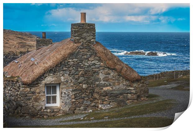 Isle of Lewis Blackhouse Print by John Frid