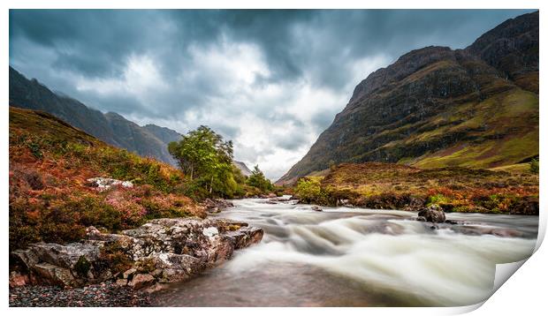 River Coe in Glencoe Scotland Print by John Frid