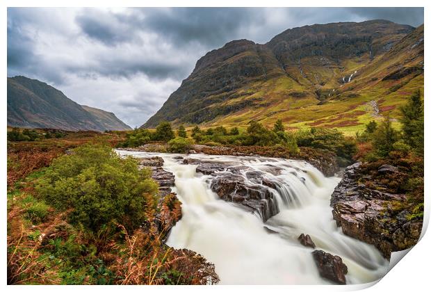 River Coe Waterfall in the Scottish Highlands Print by John Frid