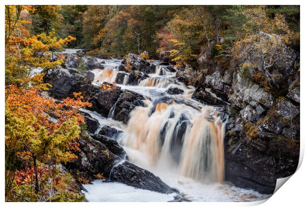 Rogie Falls in the Scottish Highlands Print by John Frid
