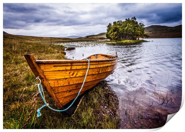 Loch Awe Rowing Boat Print by John Frid