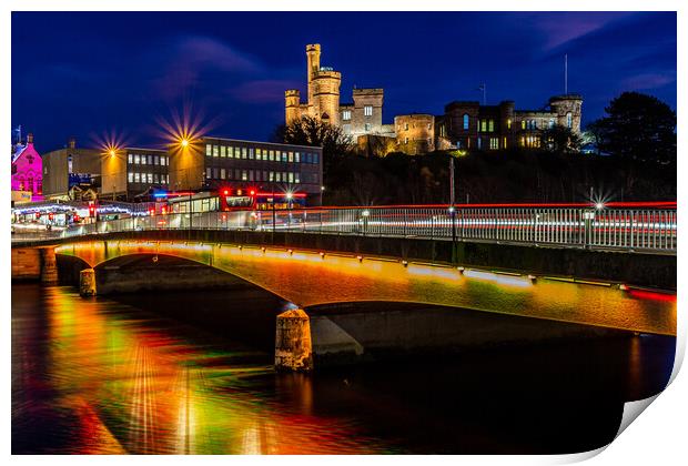 Inverness Castle at Night Print by John Frid