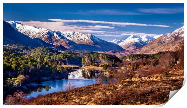 Glen Affric with winter snows Print by John Frid