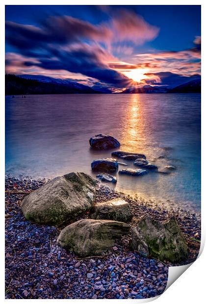 Loch Ness Sunset Print by John Frid