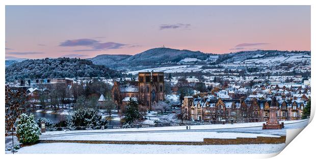 Inverness Winter Cityscape Print by John Frid