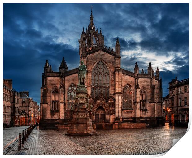 St Giles' Cathedral - Edinburgh Royal Mile Print by John Frid