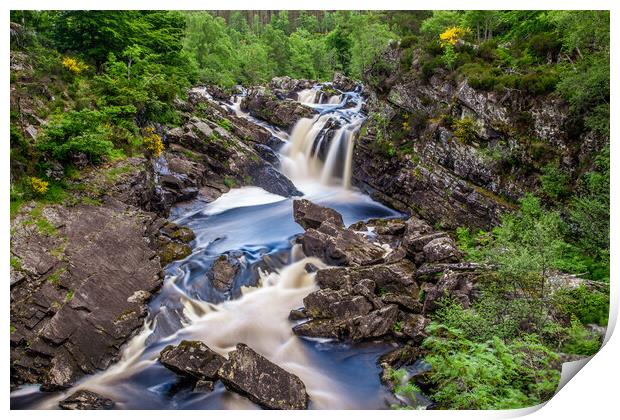 Rogie Falls in the Scottish Highlands  Print by John Frid