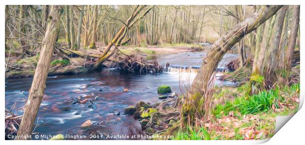 A Forestry Flow. Print by Michael Billingham