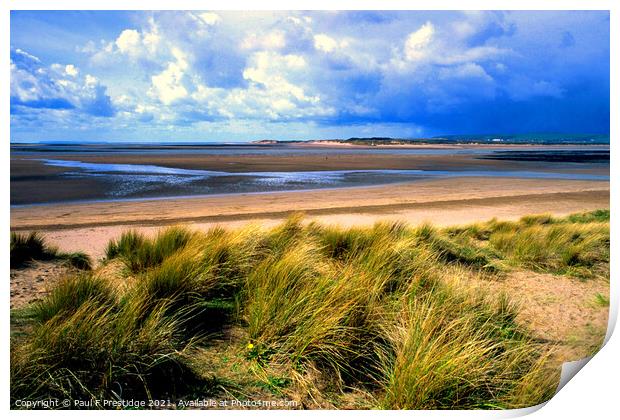 Instow Beach Dunes, North Devon Print by Paul F Prestidge