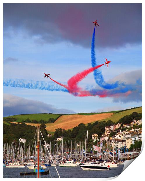 The Thrilling Red Arrows Air Display Print by Paul F Prestidge