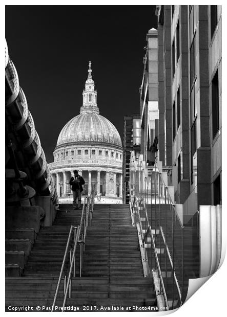 Glimpse of St Paul's Print by Paul F Prestidge