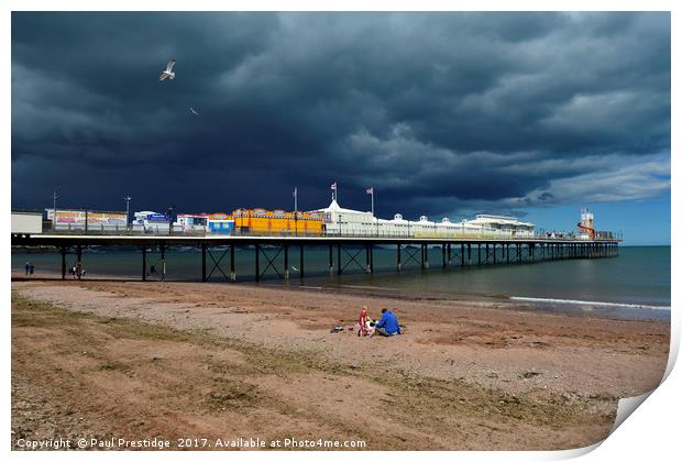   Paignton Pier with Storm Approaching             Print by Paul F Prestidge