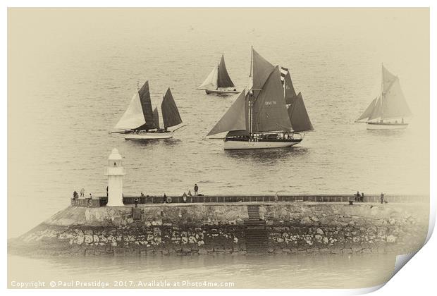 Sail Trawlers in Heritage Regatta Print by Paul F Prestidge