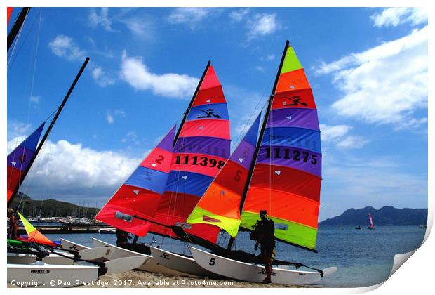     Sailing Dinghies at Puerto Pollensa Print by Paul F Prestidge