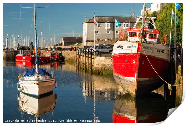 Red Trawler, Brixham Print by Paul F Prestidge