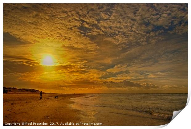 Early Morning on Exmouth Beach Print by Paul F Prestidge