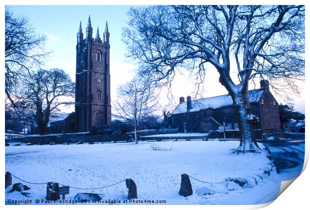 Widecombe in the Snow Print by Paul F Prestidge