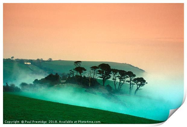 Early Morniing Mist at Mansands Print by Paul F Prestidge