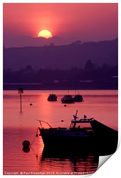 Sunset on the Teign Estuary Print by Paul F Prestidge