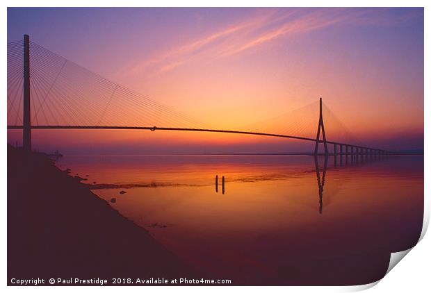 The Pont De Normandie, France Print by Paul F Prestidge