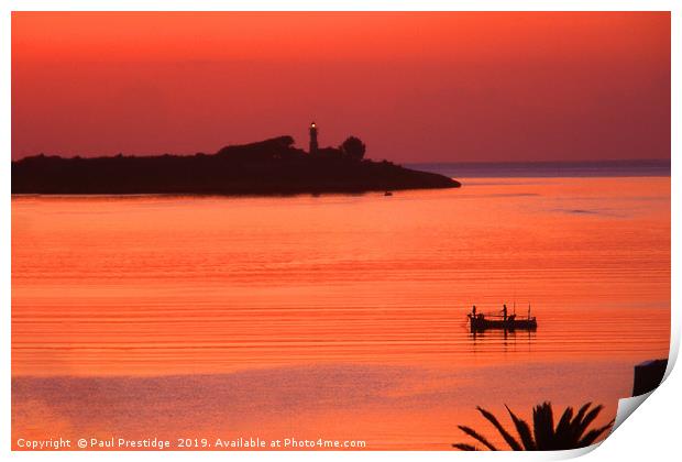 Dawn in the Bay of Pollenca, Mallorca Print by Paul F Prestidge