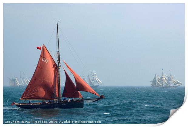 The Jolie Brise in the Tall Ships' Race Print by Paul F Prestidge