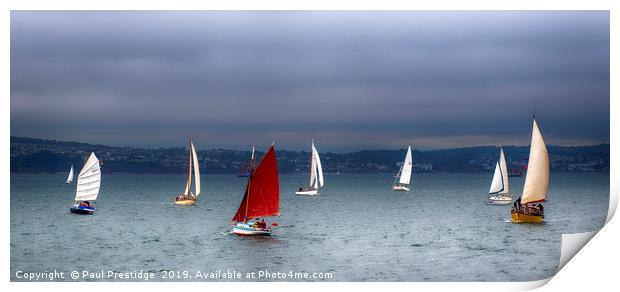 Yachts in the Heritage Regatta Print by Paul F Prestidge